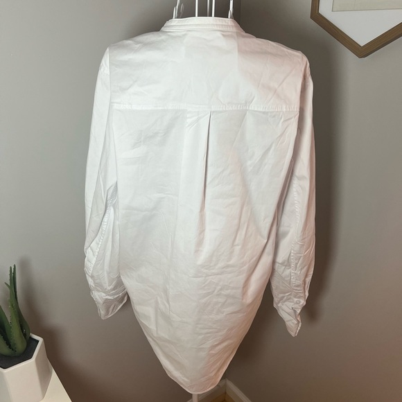 COS Half Placket Cotton Button Down White Shirt Size 4/Small Oversized - Picture 2 of 5